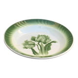 Hollow dish pattern green tulips longwy france old