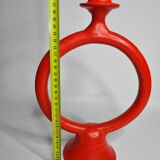 Chandelier design red painted ceramic, 30 cm