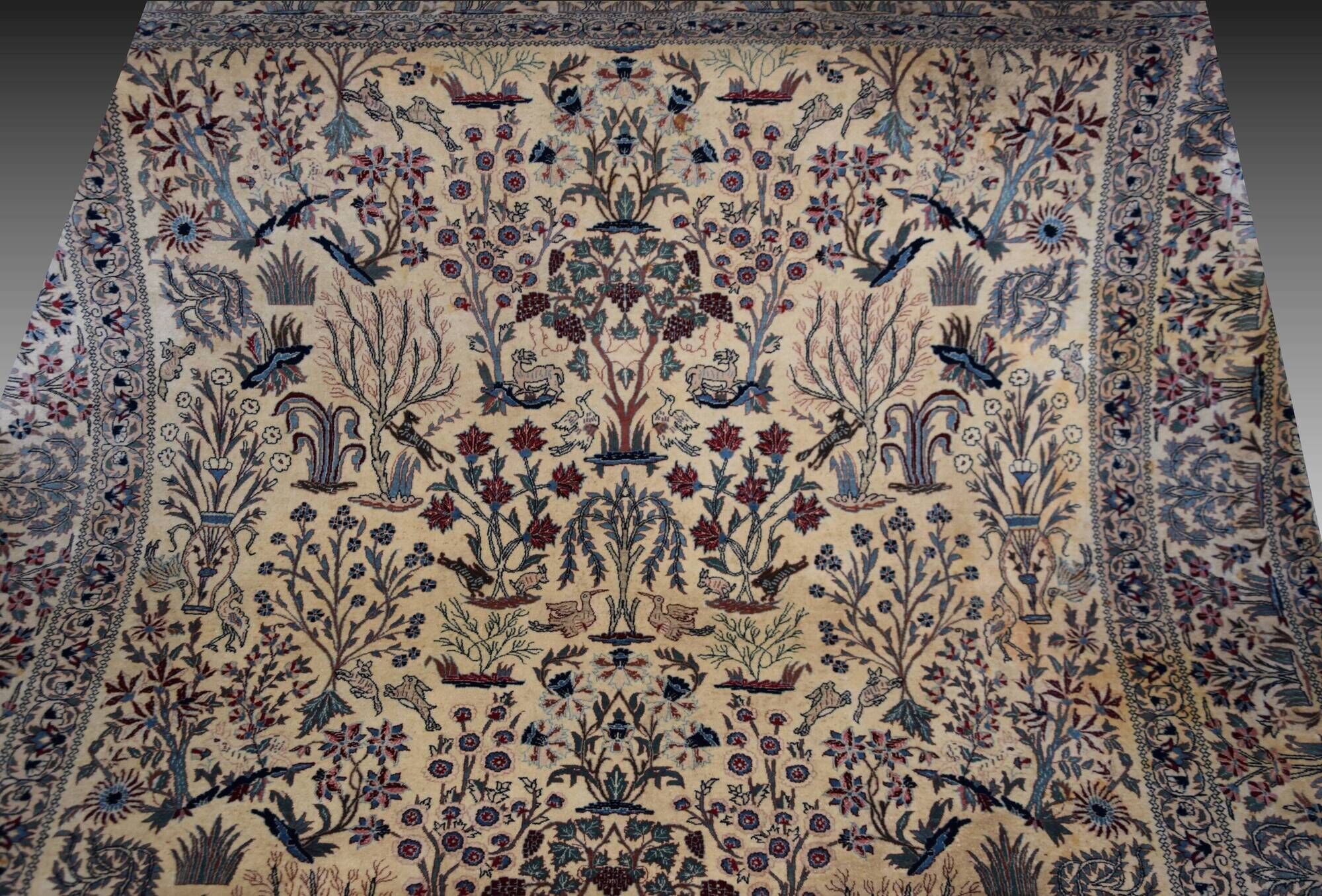 Persian Nain Iran Wool and Silk Rug Circa 1960" Handmade - 1.60 x 2.30 Meters