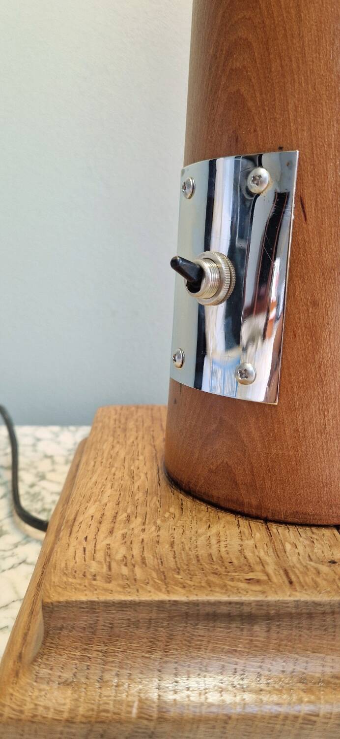 Large nautical lamp in wood and brass from the 80s