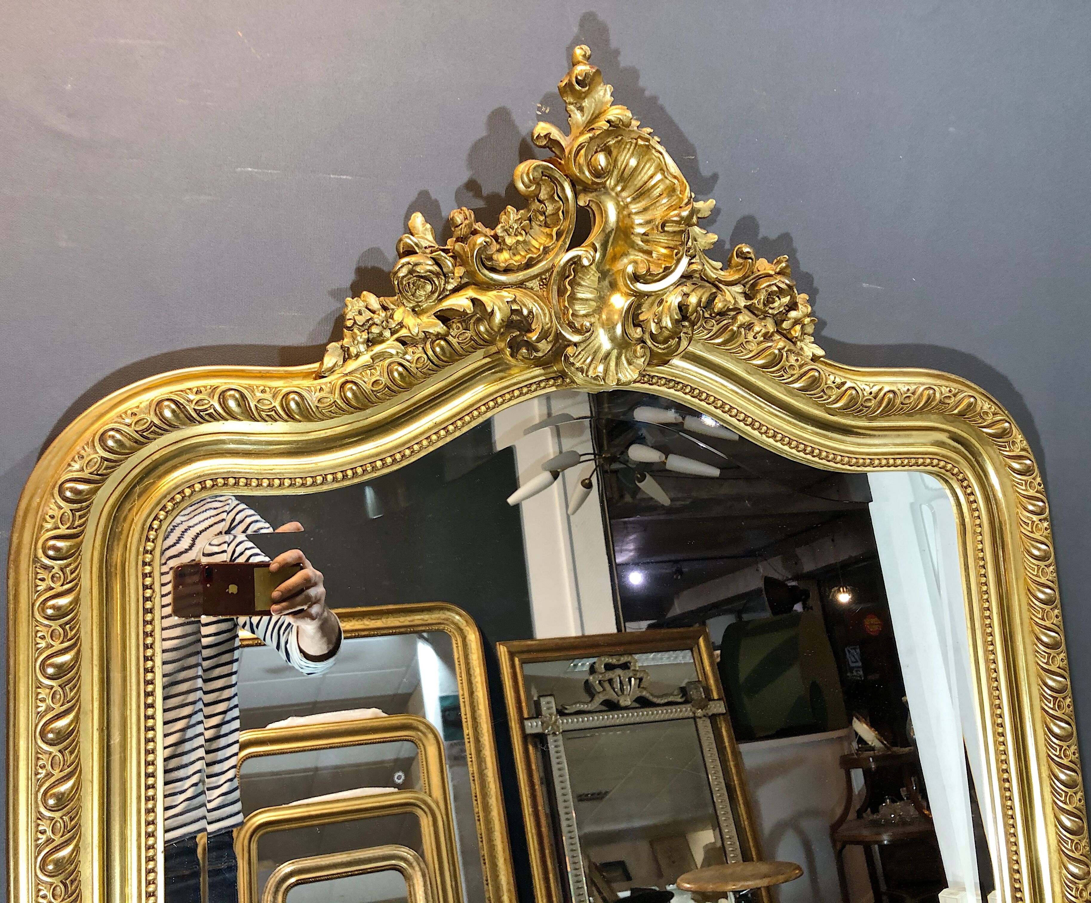 Old mirror gold leaf gilding