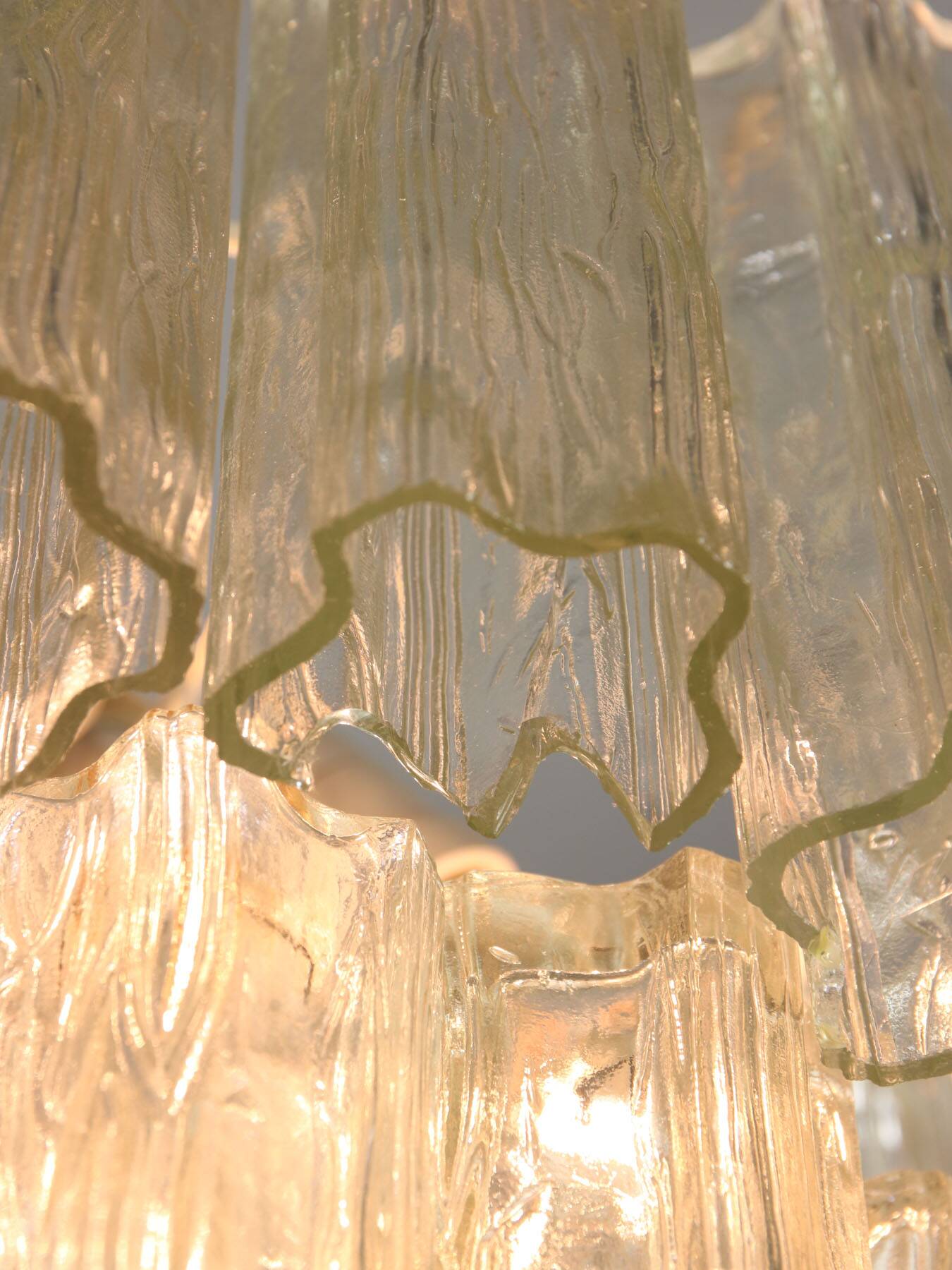 Large Mid-century Italian Glass Cascade Chandelier