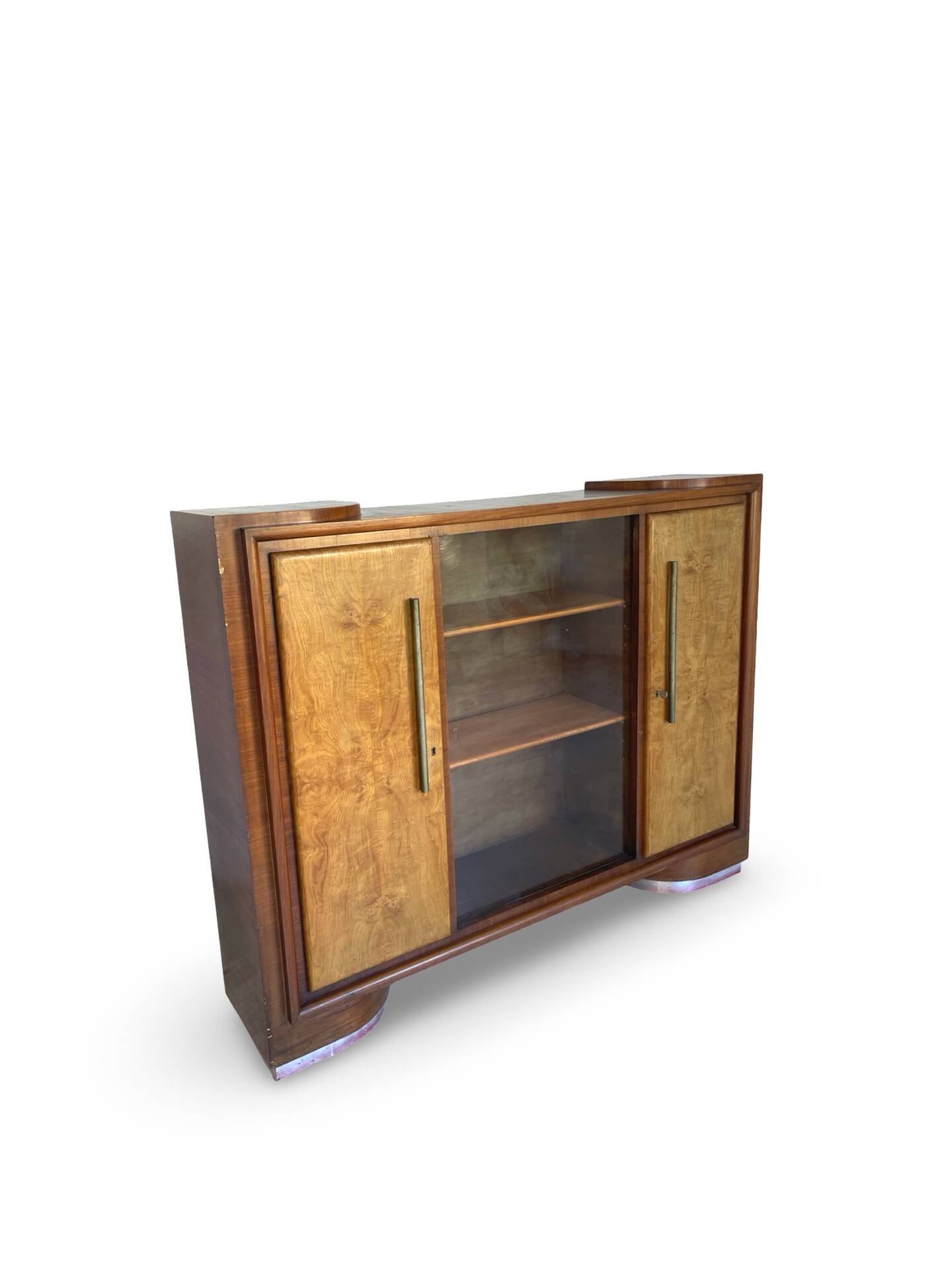 Striking Art Deco birch wood sideboard