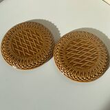 Set of 2 gien earthenware slush trivets - val d'or creation, imitation mustard yellow