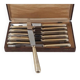 12 table knives model Baguette, golden handles, excellent condition.