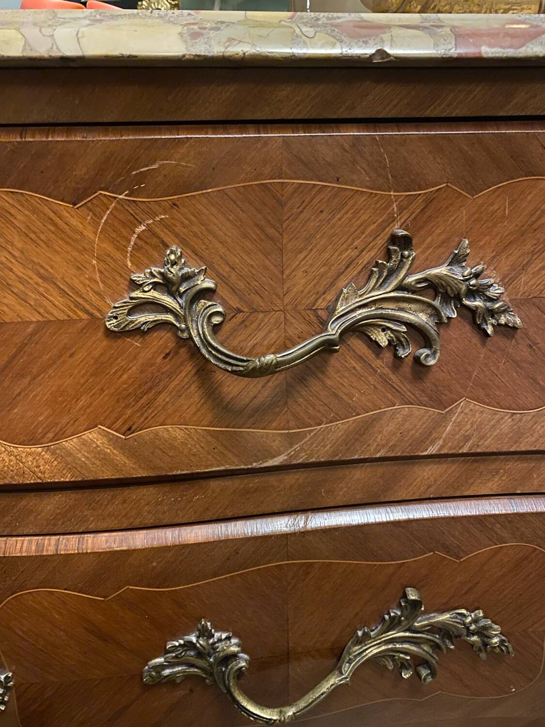 Louis XV style inlaid chest of drawers