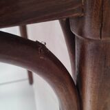 Curved wood bistro table