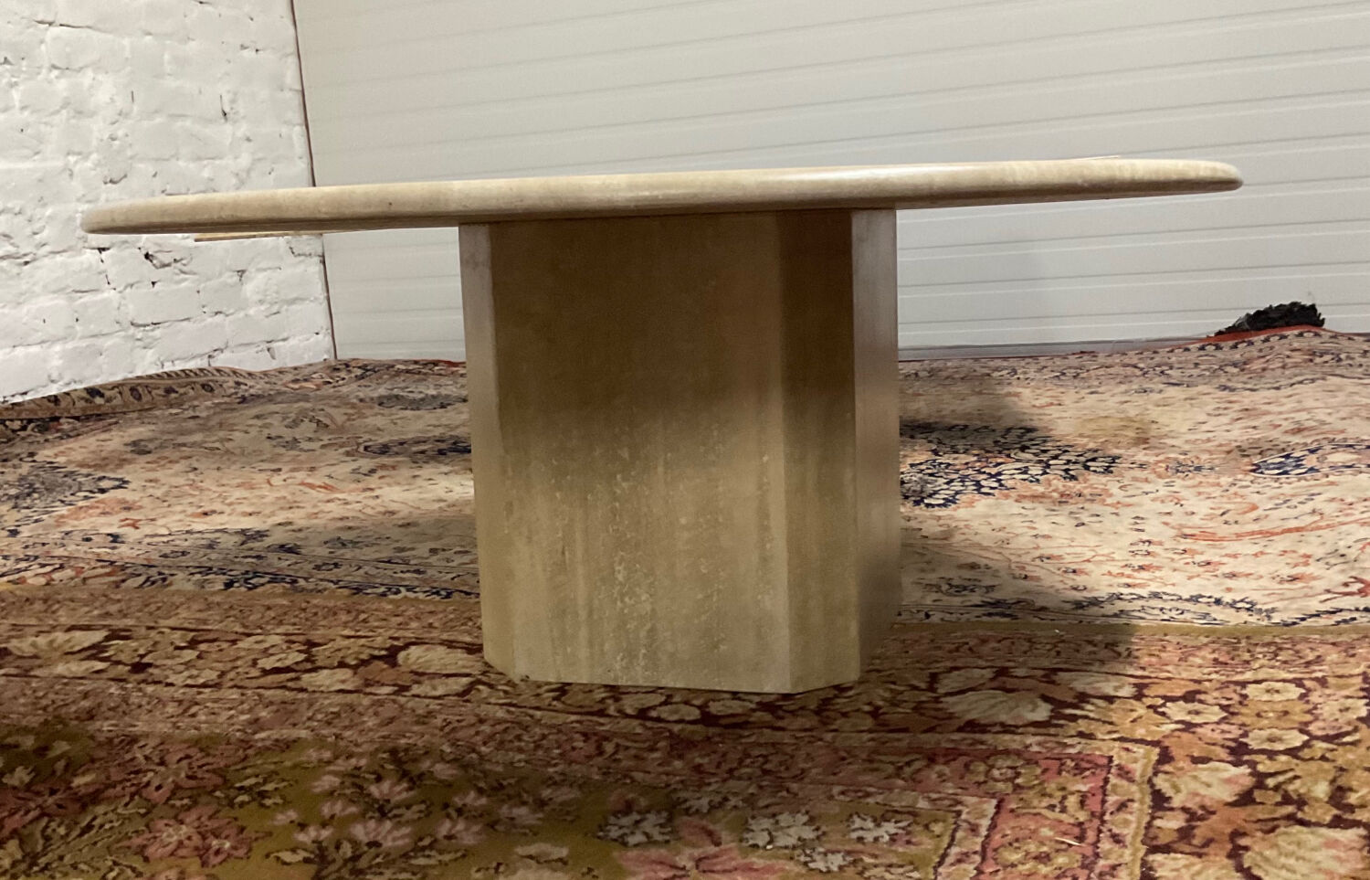 Vintage travertine coffee table from the 70s