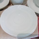 Set of 9 white porcelain coffee cups