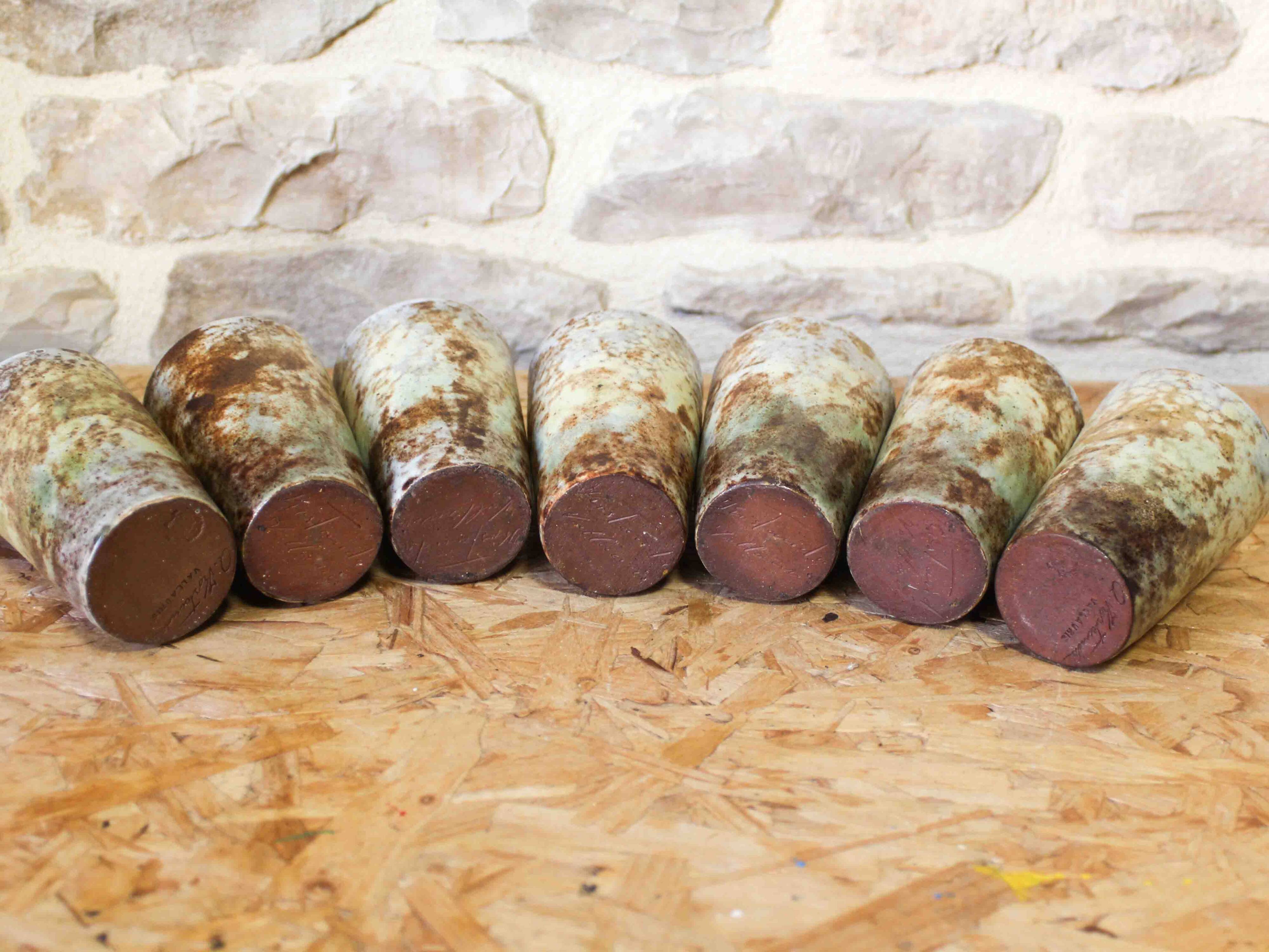 Set of 7 ceramic cups by Alexandre Kostanda Vallauris