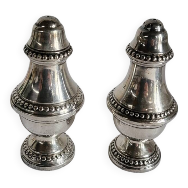 Salière et Poivrier en Métal Argenté Set à condiments sel et poivre