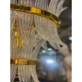 Lustre contemporain Belt Opalino « Palmette » en verre de Murano