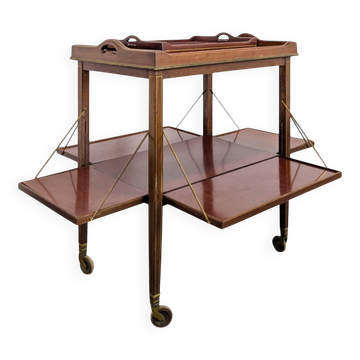 Mahogany rolling serving table