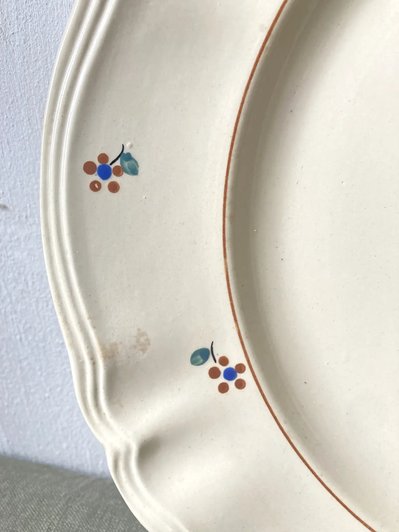Set of three serving dishes Digoin Sarreguemines, Arromanches, around 1950