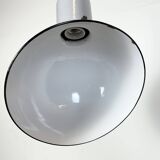 Industrial Grey Enamel Factory Pendant Lamp, 1960s