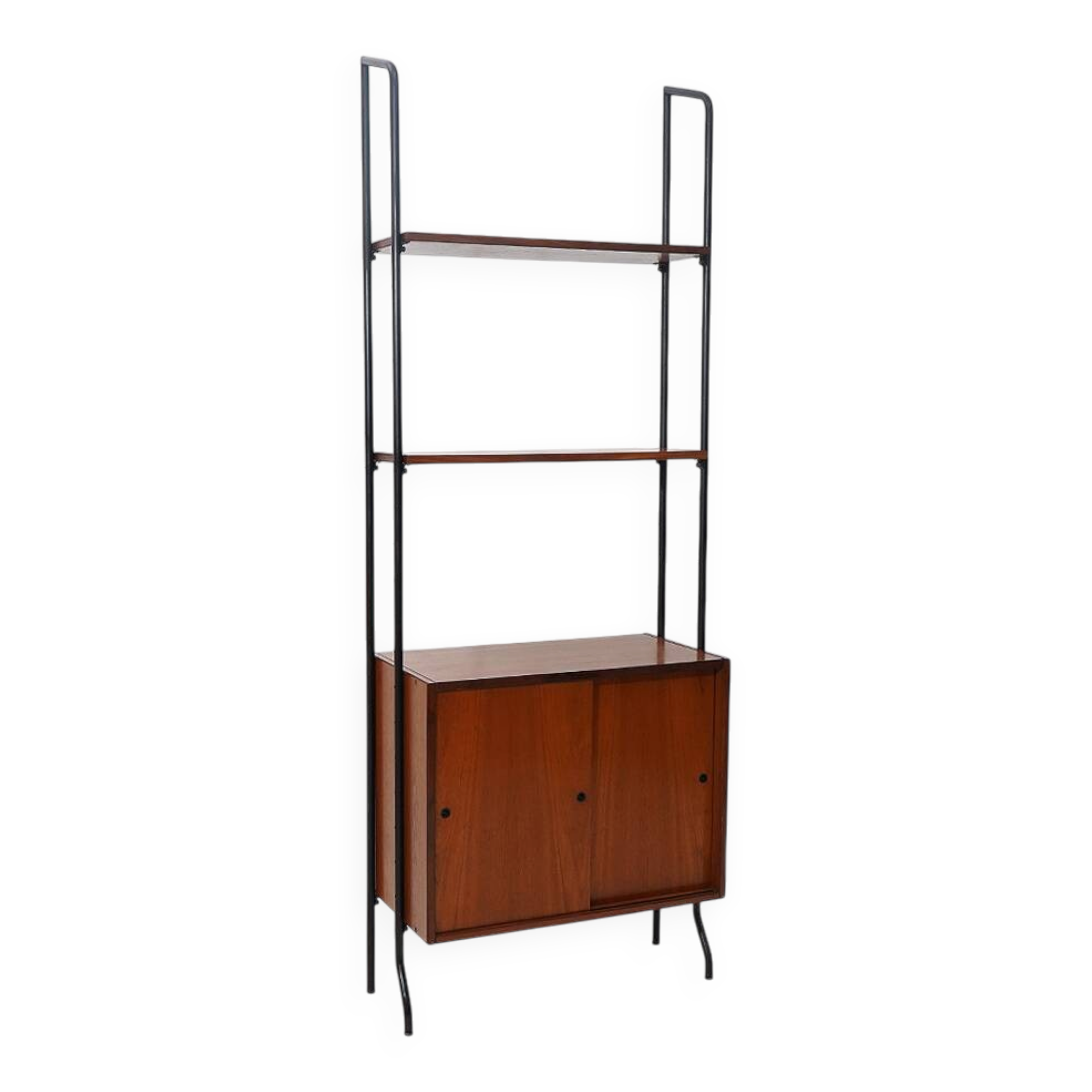 Modular bookcase with metal uprights by Amma Torino, 1960s