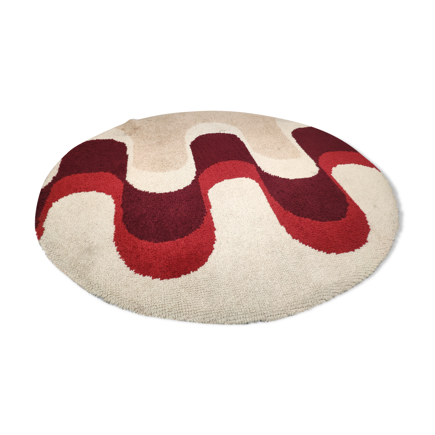 Round carpet in circa wool 70 psychedelic 150cm