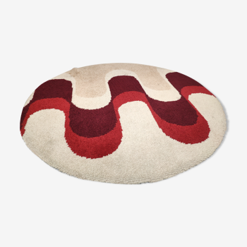 Round carpet in circa wool 70 psychedelic 150cm