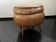 Pouf en cuir marron avec rangement