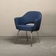 Eero Saarinen Executive Armchair in Blue Bouclé fabric for Knoll International