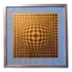 Old vintage painting signed Vasarely Vega JG from the 60s