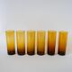 Lot de 6 verres ambrés Long Drink, 1970