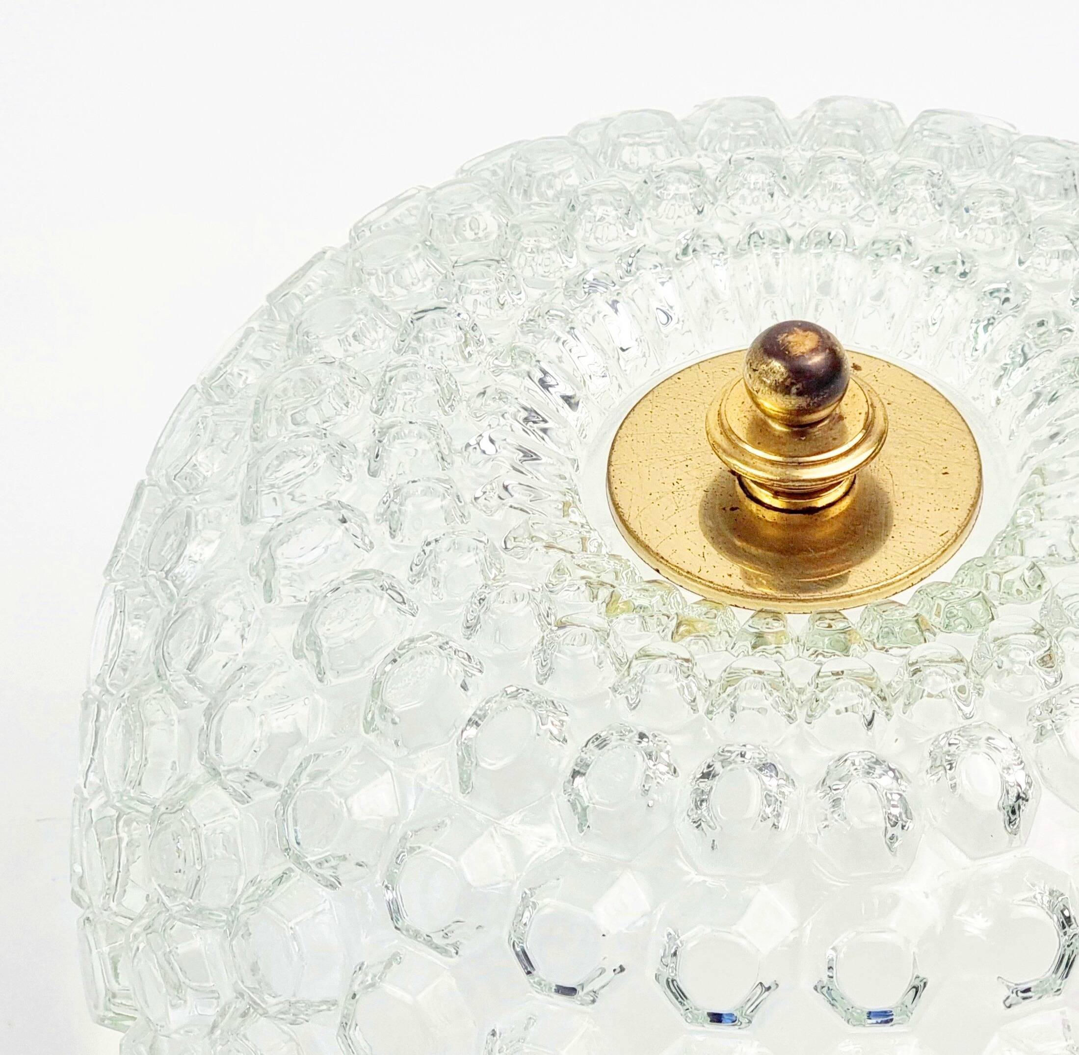 Large Mid-Century Bubble Glass Flush Mount/Ceiling Light by Helena Tynell for Limburg, Germany, 1960