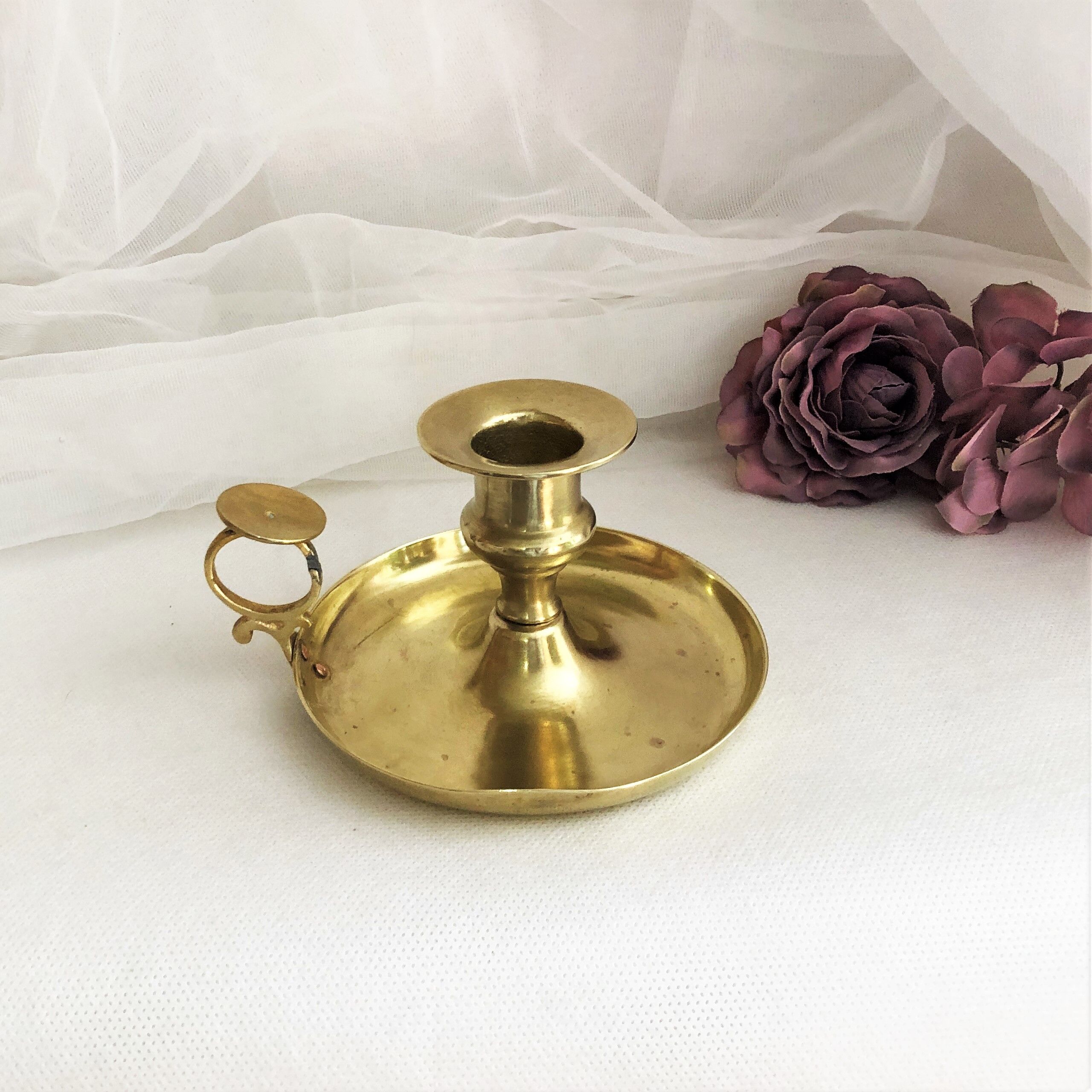 Copper hand candle holder called "cellar rat" Art Nouveau / Art Deco style
