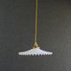 Old pendant light in opaline painted white and gold, new socket and new cable