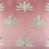 Pink cushion embroidered palm trees