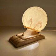 Vintage Art Deco Table Lamp, 40 years, Bakelite Melamine Opaline Marble