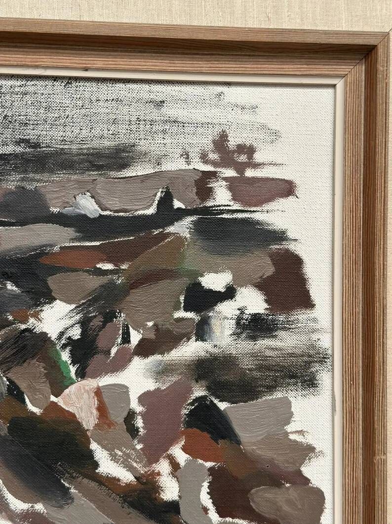 Original Swedish Oil on Canvas – "Abstract" by B. Person – Signed – Vintage and Framed – 53 x 44 cm (20.8" x 17.3")
