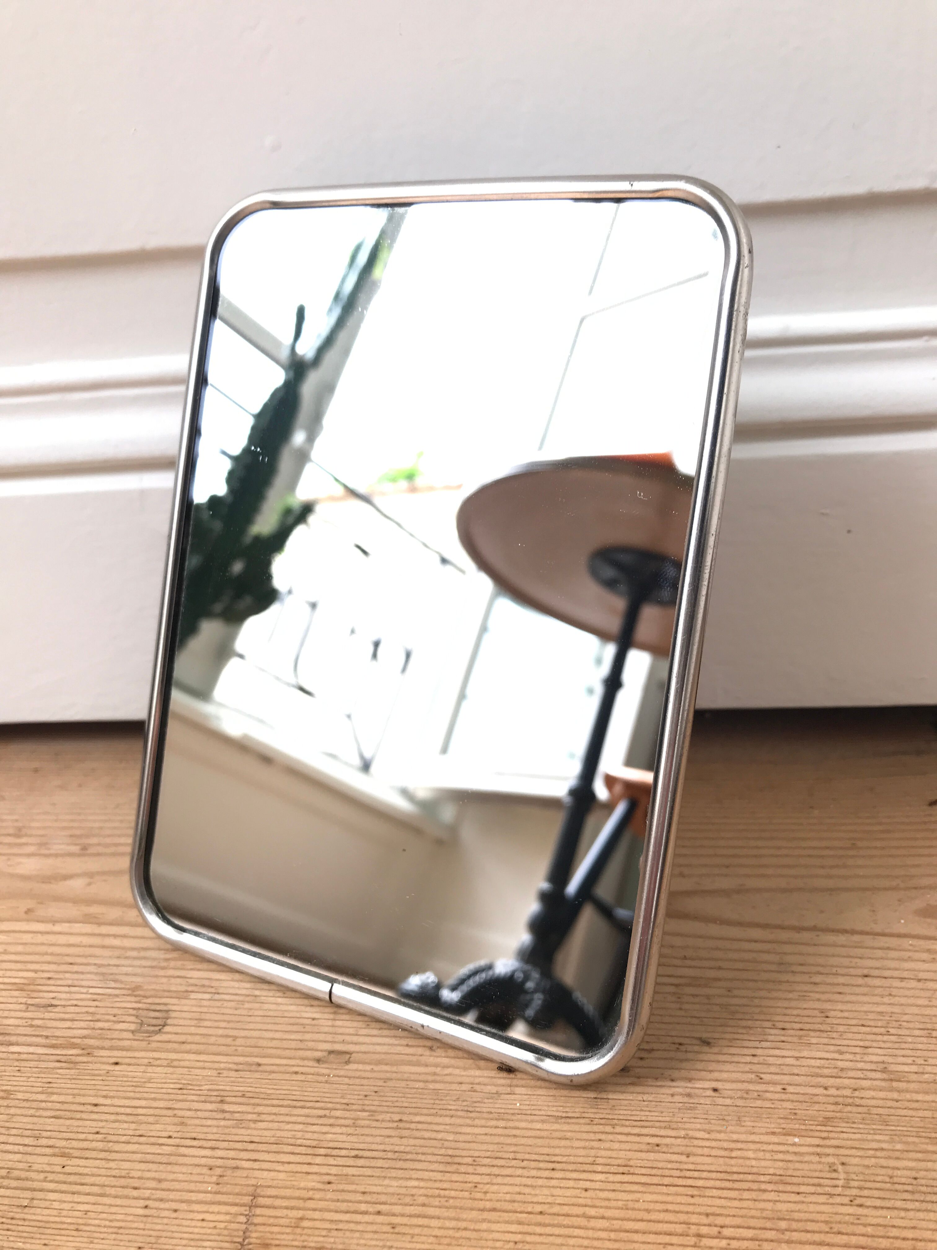 Miroir de barbier à poser ou à accrocher années 50-60 13x18cm