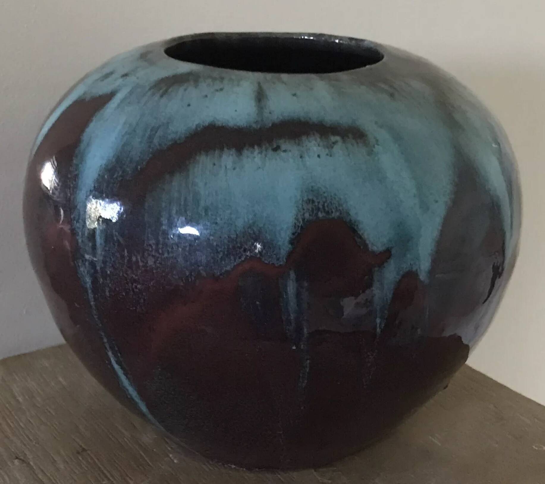 Vase ball in sandstone from saint amand en puisaye carriès school eugène lion