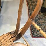 Vintage 1960s/70s rattan and bamboo rocking horse