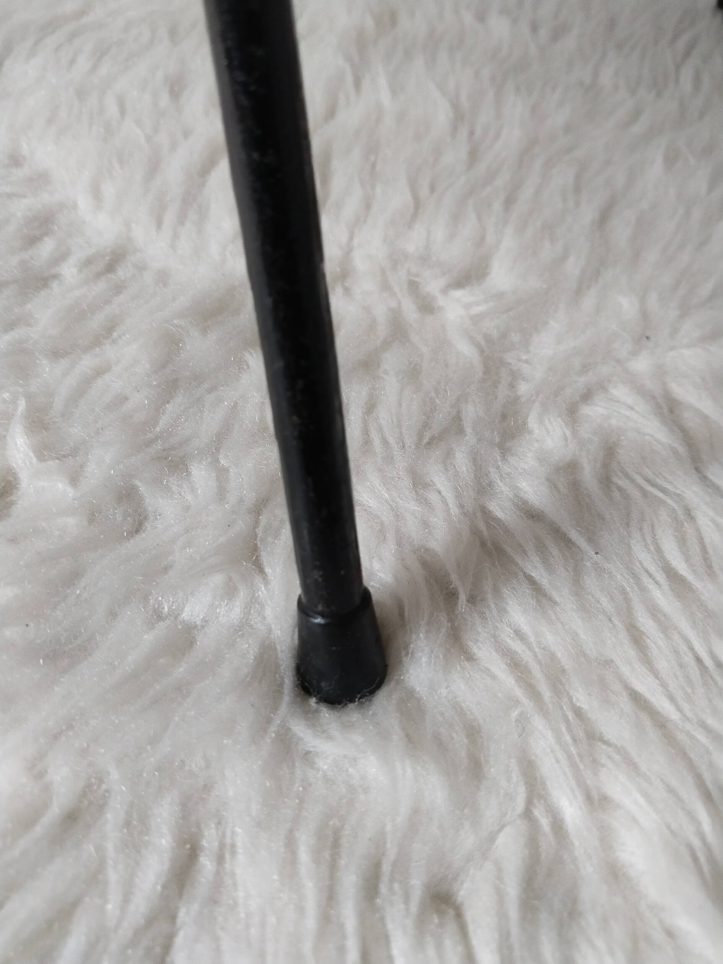 Children's rattan basket armchair, metal compass legs