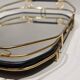 60s serving dish mirror and gold metal