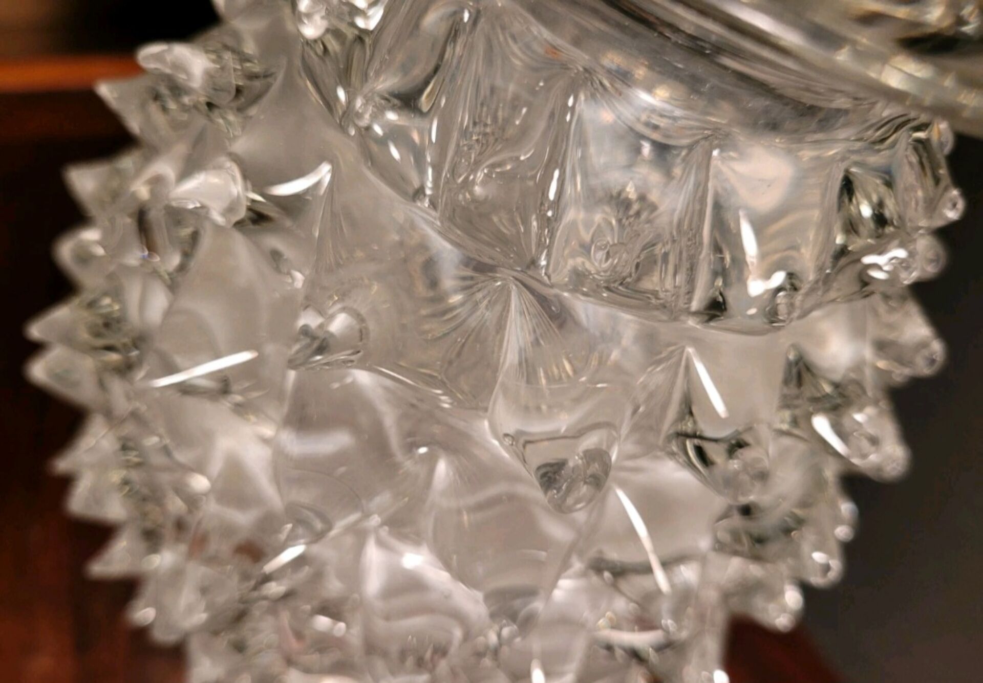 Rostrato vase in clear Murano glass by Barovier & Toso, Italy, 1930s