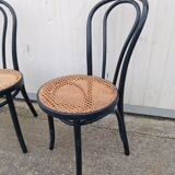 Pair of fmg bentwood and cane bistro chairs