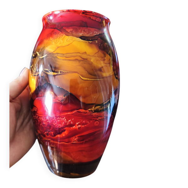 Vase d'art Sylvie Montagnon les rouges et les fauves
