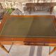 Green leather tray desk