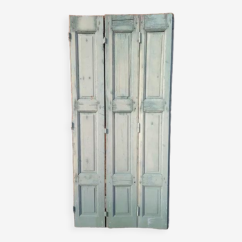 Lot shutters / doors / 3 elements solid wood patinated ep 1940 - 173cm