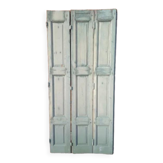 Lot shutters / doors / 3 elements solid wood patinated ep 1940 - 173cm