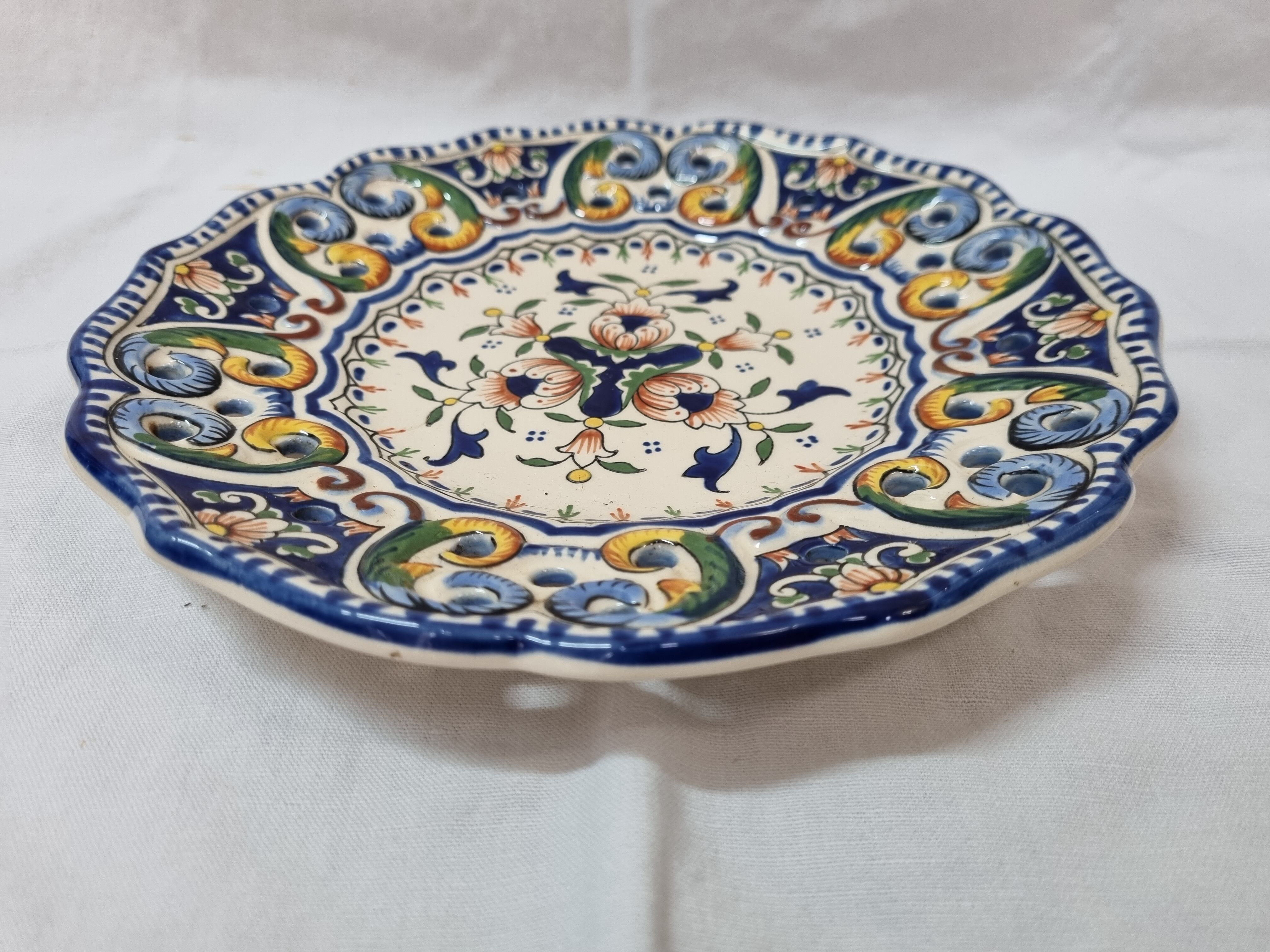 Ceramic plate of Rouen, 1950