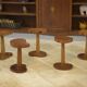 Ensemble de 5 tables d’appoint brutalistes en palissandre 1960’s