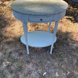 Louis XVI style furniture. Green patina and green marble for the top