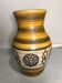 Old Beige Ceramic Vase - Black Drawings - Interior Marron Germany Vintage