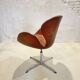 First edition Arne Jacobsen Swan chair, original patinated leather, 1950s