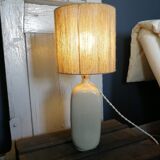 Table lamp in stoneware and jute thread