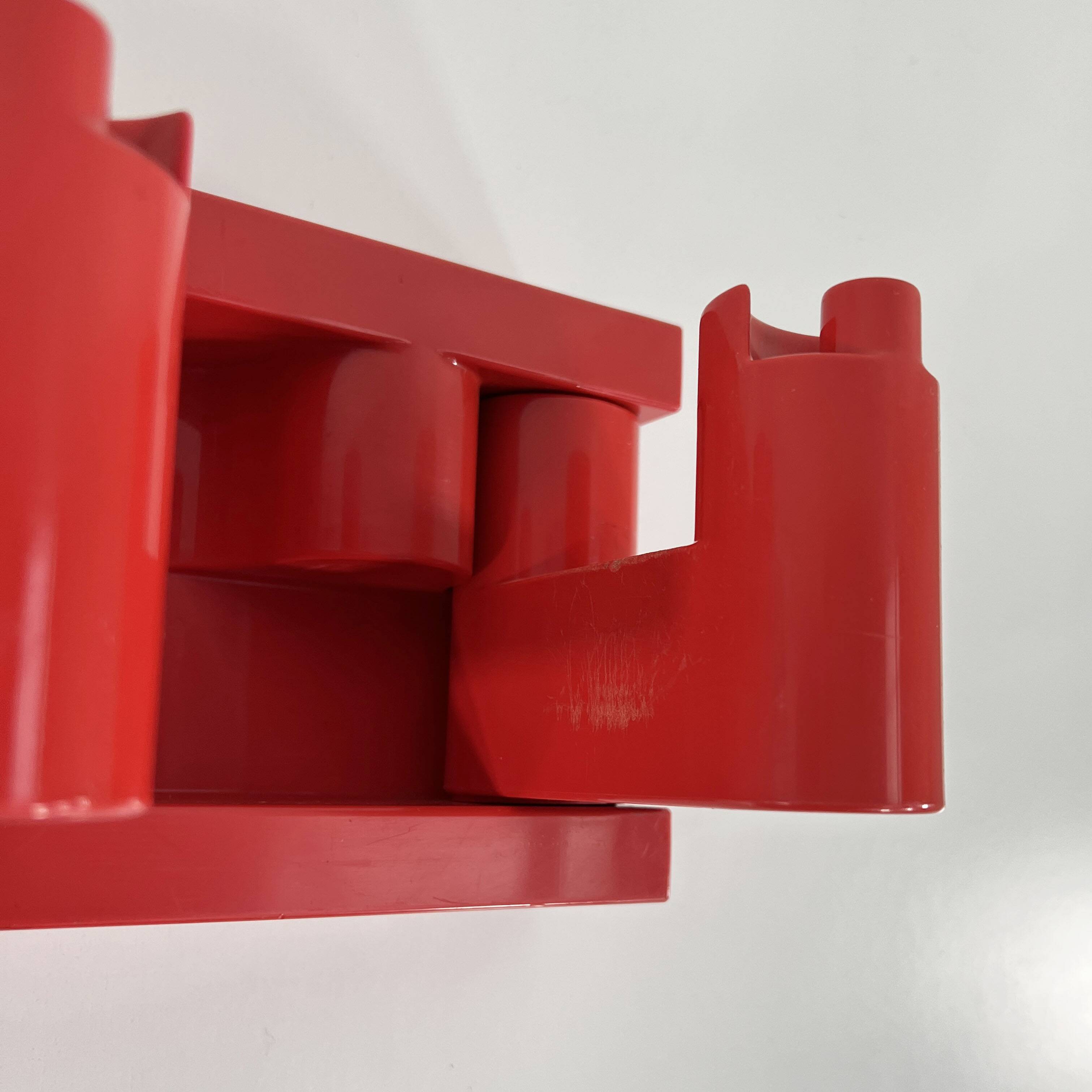 Red “Minivip” wall coat rack by Benanti & Brunori for Velca Legnano, 1970s